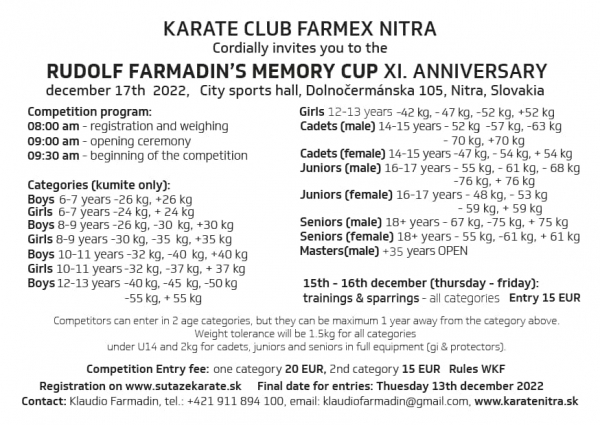 11th Rudolf Farmadin’s memory cup