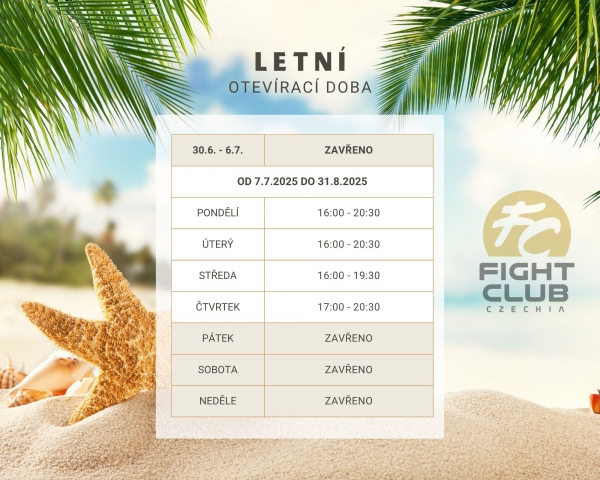 Letní otevírací doba